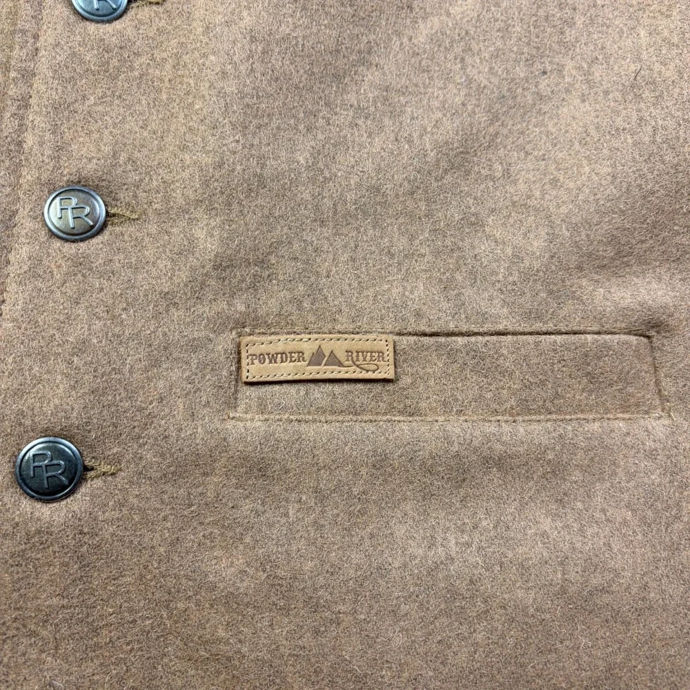 Powder River Outfitters Panhandle Slim Mens Vest Medium Tan Snap Button Western